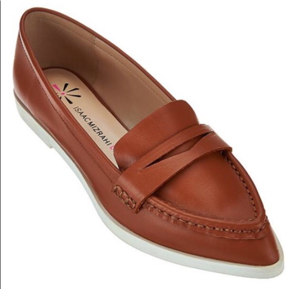 Isaac Mizrahi Gingersnap Leather Loafers Size:10